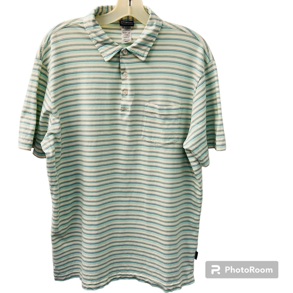 Patagonia Organic 100% Cotton Striped Polo L